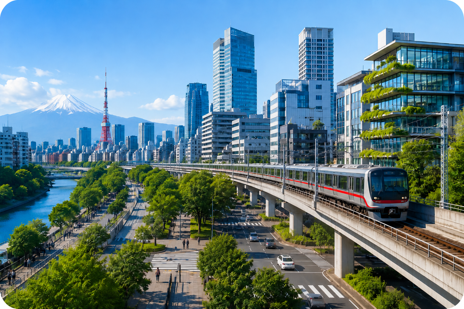 Vista urbana do Japão