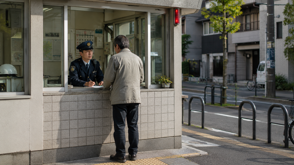 Posto policial de bairro no Japão com atendimento local