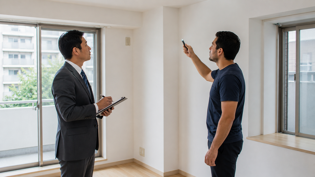 Vistoria final de um apartamento antes da devolução ao proprietário.