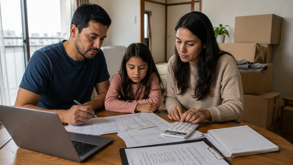 Planejamento financeiro para mudança de apartamento no Japão.