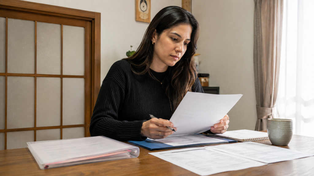 Trabalhador estrangeiro preparando currículo para procurar emprego no Japão